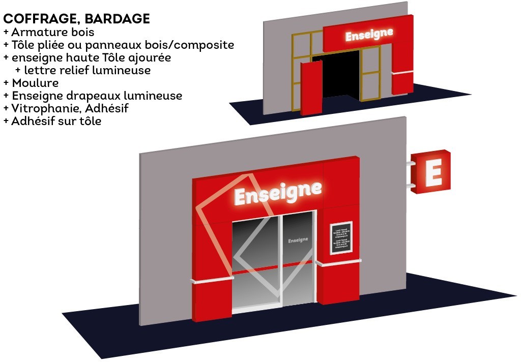 coffrage bardage enseigne publicitaire